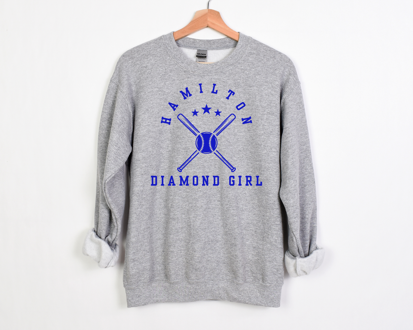 Hamilton Diamond Girl Crossed Bats - blue ink