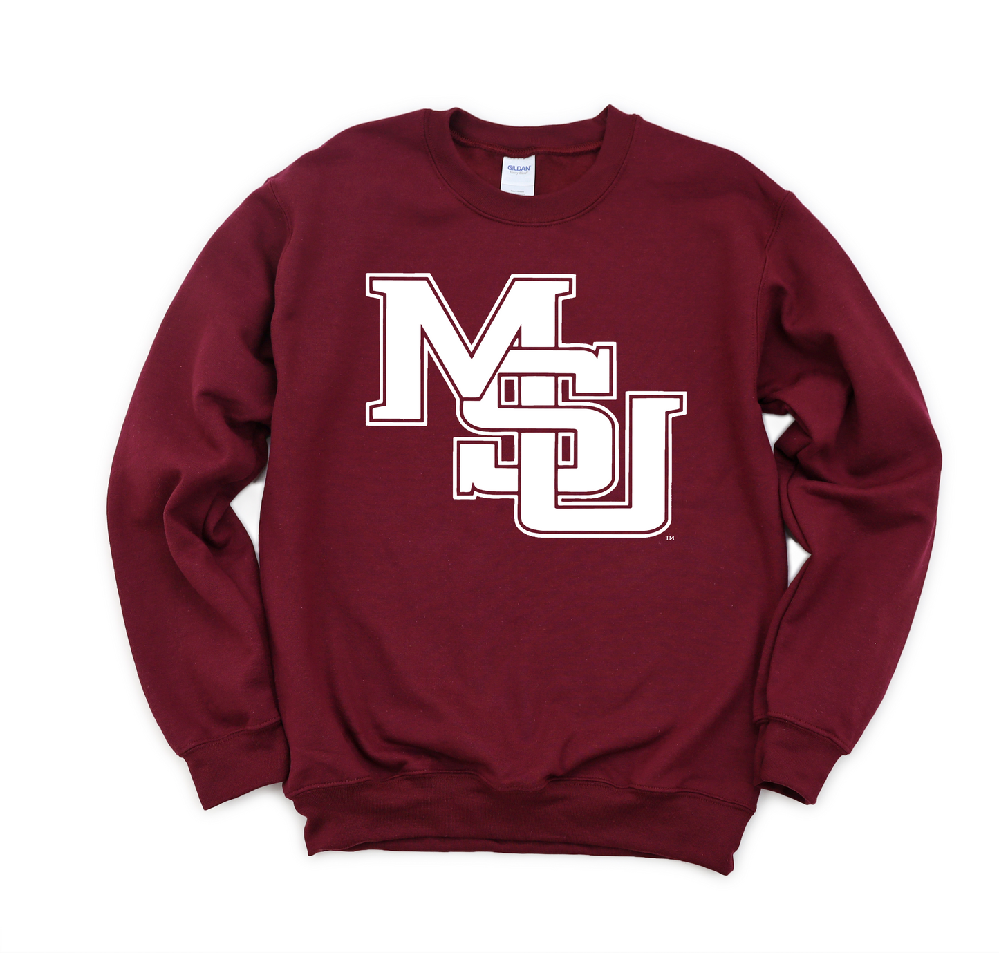 Interlocking MSU on maroon