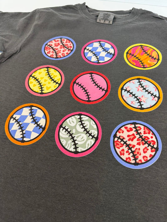 colorful baseball short sleeve