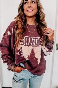 Distressed State Puff Sweatshirt