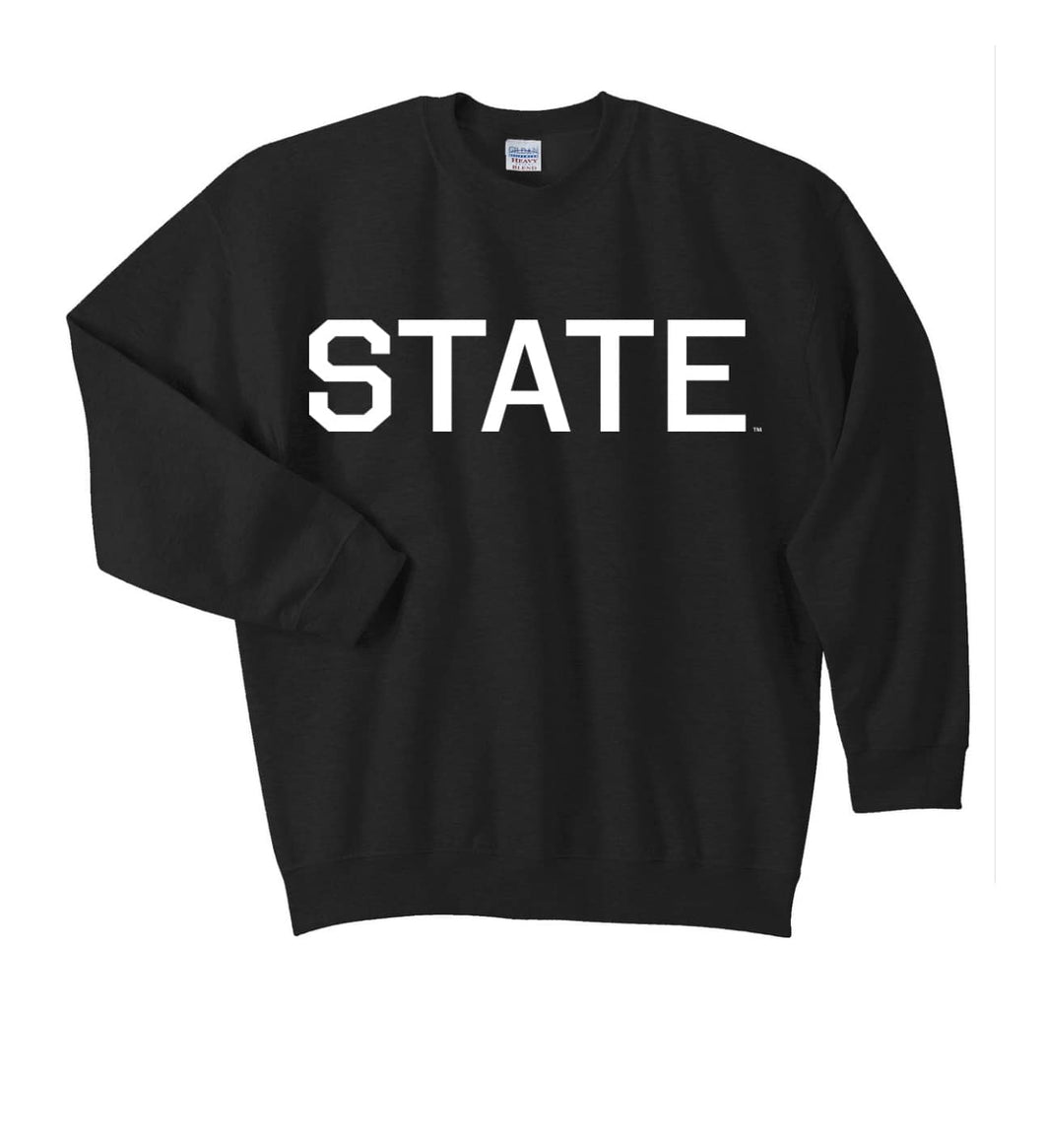 STATE white on black