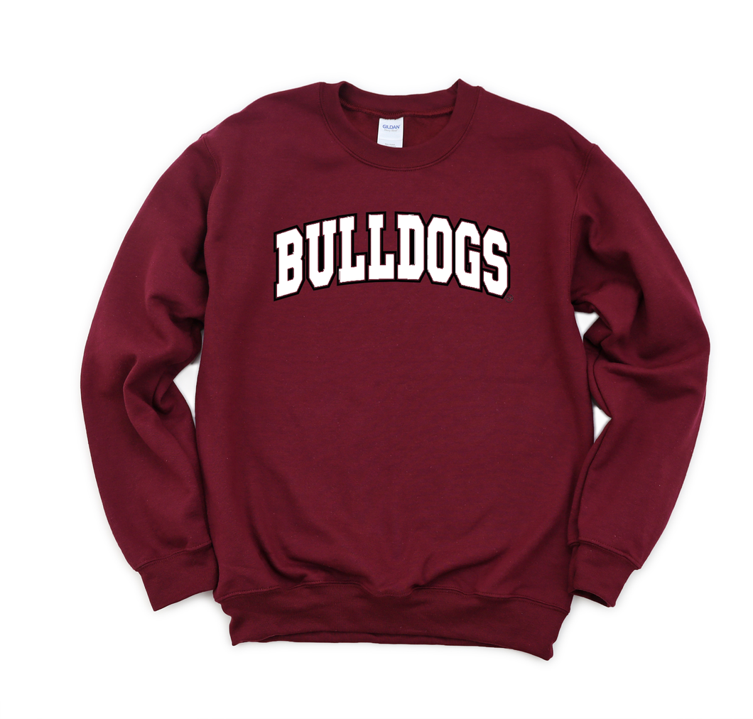 Bulldogs Varsity on maroon